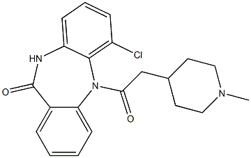 6-Chloro-5-[(1-methylpiperidin-4-yl)acetyl]-5H-dibenzo[b,e][1,4]diazepin-11(10H)-one Struktur