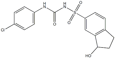 N-[(4-Chlorophenyl)carbamoyl]-3-hydroxyindane-5-sulfonamide Struktur