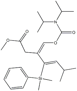 (3Z,4Z)-3-[[(Diisopropylamino)carbonyloxy]methylene]-4-(dimethylphenylsilyl)-6-methyl-4-heptenoic acid methyl ester Struktur