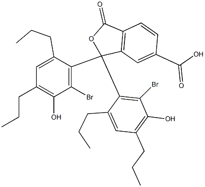 1,1-Bis(6-bromo-5-hydroxy-2,4-dipropylphenyl)-1,3-dihydro-3-oxoisobenzofuran-6-carboxylic acid Struktur