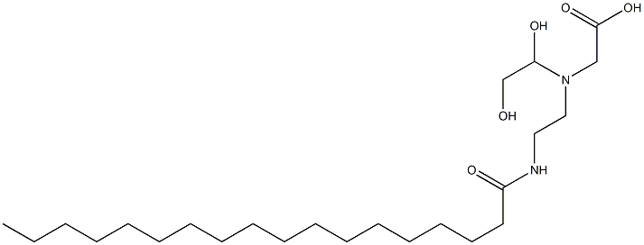 N-(1,2-Dihydroxyethyl)-N-[2-(octadecanoylamino)ethyl]aminoacetic acid Struktur