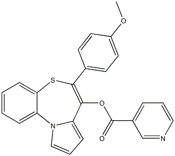 Pyridine-3-carboxylic acid [6-(4-methoxyphenyl)pyrrolo[2,1-d][1,5]benzothiazepin-7-yl] ester Struktur