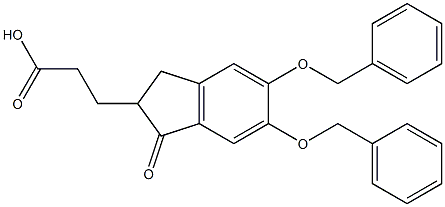 5,6-Bis(benzyloxy)-1-oxo-2-indanepropionic acid Struktur