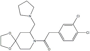 8-[(3,4-Dichlorophenyl)acetyl]-7-(1-pyrrolidinylmethyl)-1,4-dioxa-8-azaspiro[4.5]decane Struktur