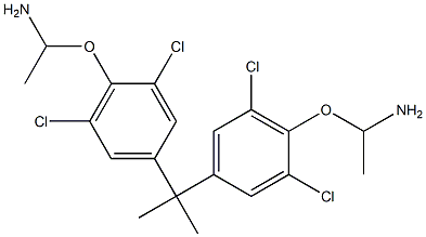 1,1'-[Isopropylidenebis(2,6-dichloro-4,1-phenyleneoxy)]bis(ethanamine) Struktur