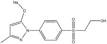 1-[p-(2-Hydroxyethylsulfonyl)phenyl]-3-methyl-5-sodiooxy-1H-pyrazole Struktur