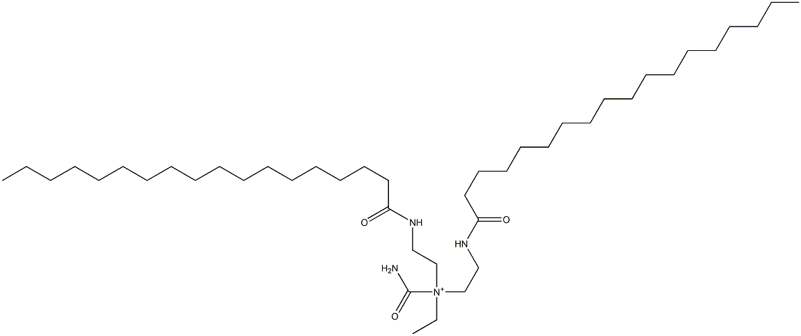 N-(Aminocarbonyl)-N-ethyl-2-[(1-oxooctadecyl)amino]-N-[2-[(1-oxooctadecyl)amino]ethyl]ethanaminium Struktur