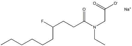 N-Ethyl-N-(4-fluorodecanoyl)glycine sodium salt Struktur