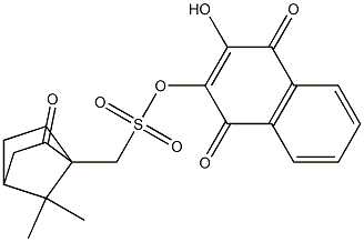 (7,7-Dimethyl-2-oxobicyclo[2.2.1]heptan-1-yl)methanesulfonic acid (1,4-dihydro-3-hydroxy-1,4-dioxonaphthalen)-2-yl ester Struktur