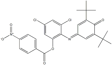 4-[[2,4-Dichloro-6-[(4-nitrobenzoyl)oxy]phenyl]imino]-2,6-di-tert-butyl-2,5-cyclohexadien-1-one Struktur