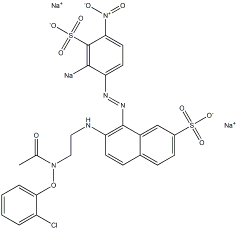 8-[(2-Sodiosulfo-4-nitrophenyl)azo]-7-[2-[(2-chlorophenoxy)acetylamino]ethylamino]naphthalene-2-sulfonic acid sodium salt Struktur