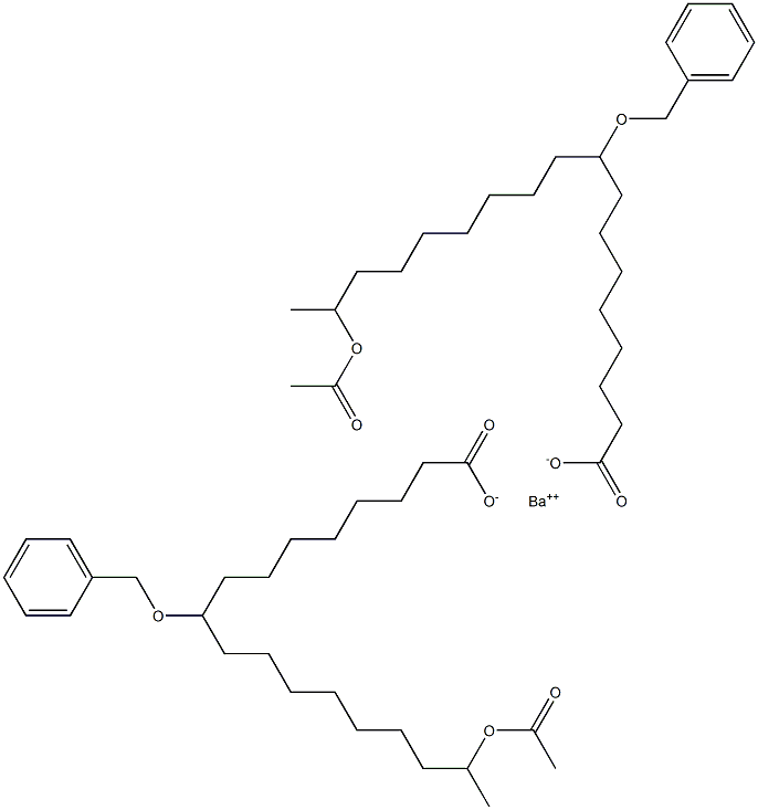 Bis(9-benzyloxy-17-acetyloxystearic acid)barium salt Struktur