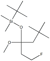 3,3-Dimethyl-1-(2-fluoroethyl)-1-methoxy-1-[dimethyl(1,1-dimethylethyl)silyloxy]butane Struktur