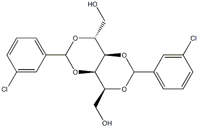 2-O,4-O:3-O,5-O-Bis(3-chlorobenzylidene)-D-glucitol Struktur