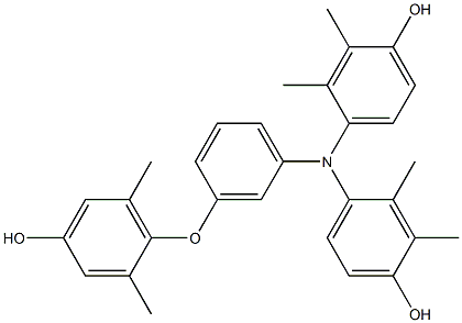 N,N-Bis(4-hydroxy-2,3-dimethylphenyl)-3-(4-hydroxy-2,6-dimethylphenoxy)benzenamine Struktur