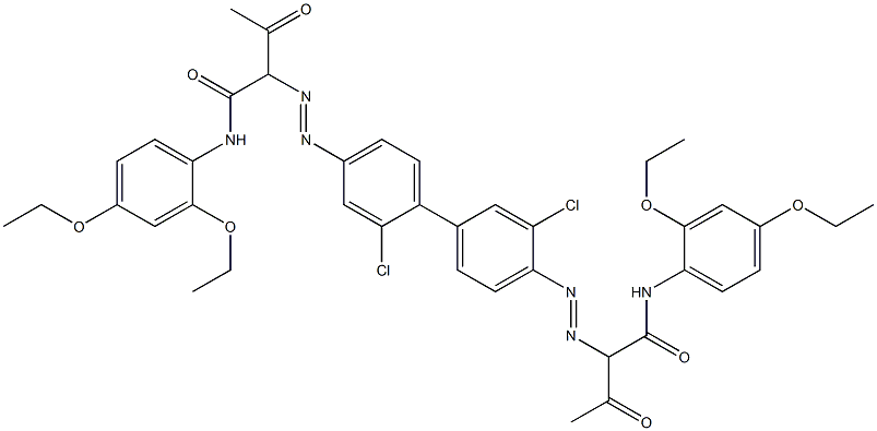 4,4'-Bis[[1-(2,4-diethoxyphenylamino)-1,3-dioxobutan-2-yl]azo]-2,3'-dichloro-1,1'-biphenyl Struktur