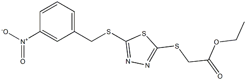 [[5-(3-Nitrobenzylthio)-1,3,4-thiadiazol-2-yl]thio]acetic acid ethyl ester Struktur