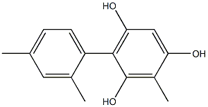 2-Methyl-4-(2,4-dimethylphenyl)benzene-1,3,5-triol Struktur