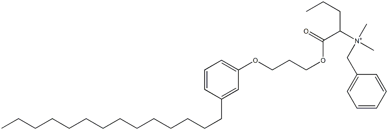 N,N-Dimethyl-N-benzyl-N-[1-[[3-(3-tetradecylphenyloxy)propyl]oxycarbonyl]butyl]aminium Struktur