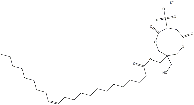 1-[[[(Z)-1-Oxo-13-docosen-1-yl]oxy]methyl]-1-(hydroxymethyl)-4,7-dioxo-3,8-dioxacyclononane-6-sulfonic acid potassium salt Struktur