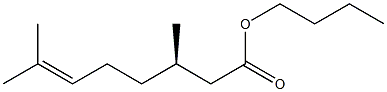 [R,(+)]-3,7-Dimethyl-6-octenoic acid butyl ester Struktur