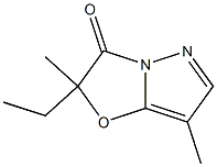 2-Ethyl-2,7-dimethylpyrazolo[5,1-b]oxazol-3(2H)-one Struktur