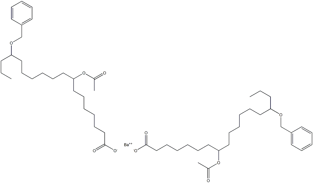 Bis(15-benzyloxy-8-acetyloxystearic acid)barium salt Struktur