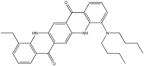 4-(Dibutylamino)-11-ethyl-5,12-dihydroquino[2,3-b]acridine-7,14-dione Struktur