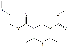 2,6-Dimethyl-4-methyl-1,4-dihydropyridine-3,5-dicarboxylic acid 3-[2-(methylthio)ethyl]5-ethyl ester Struktur