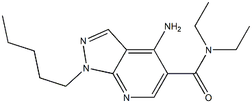 1-Pentyl-4-amino-N,N-diethyl-1H-pyrazolo[3,4-b]pyridine-5-carboxamide Struktur