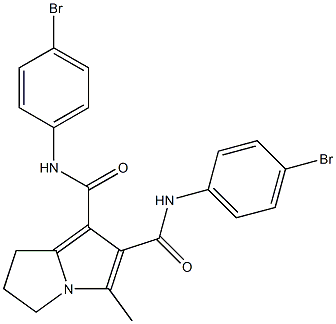 6,7-Dihydro-3-methyl-N,N'-bis(4-bromophenyl)-5H-pyrrolizine-1,2-dicarboxamide Struktur