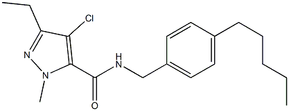 N-(4-Pentylbenzyl)-1-methyl-3-ethyl-4-chloro-1H-pyrazole-5-carboxamide Struktur