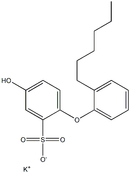 4-Hydroxy-2'-hexyl[oxybisbenzene]-2-sulfonic acid potassium salt Struktur