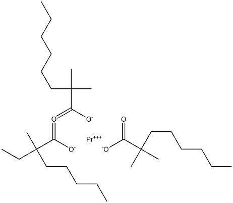 Praseodymium(III)bis(2,2-dimethyloctanoate)(2-ethyl-2-methylheptanoate) Struktur