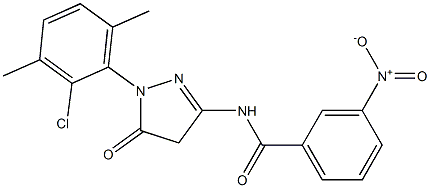 1-(2-Chloro-3,6-dimethylphenyl)-3-(3-nitrobenzoylamino)-5(4H)-pyrazolone Struktur