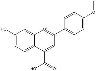 4-Carboxy-7-hydroxy-4'-methoxyflavylium Struktur