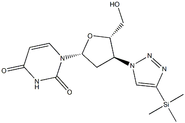 3'-(4-(Trimethylsilyl)-1H-1,2,3-triazol-1-yl)-2',3'-dideoxyuridine Struktur