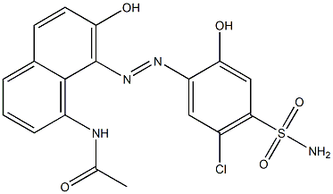 N-[8-[[4-(Aminosulfonyl)-5-chloro-2-hydroxyphenyl]azo]-7-hydroxy-1-naphthalenyl]acetamide Struktur