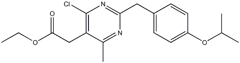 6-Chloro-2-(4-isopropoxybenzyl)-4-methyl-5-pyrimidineacetic acid ethyl ester Struktur