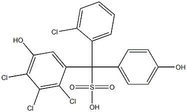 (2-Chlorophenyl)(2,3,4-trichloro-5-hydroxyphenyl)(4-hydroxyphenyl)methanesulfonic acid Struktur