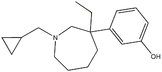 3-[[1-(Cyclopropylmethyl)-3-ethylhexahydro-1H-azepin]-3-yl]phenol Struktur