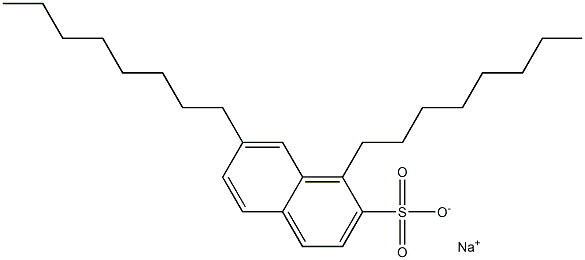 1,7-Dioctyl-2-naphthalenesulfonic acid sodium salt Struktur