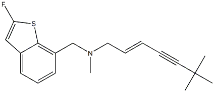 (2E)-6,6,N-Trimethyl-N-(2-fluoro-1-benzothiophen-7-ylmethyl)-2-hepten-4-yn-1-amine Struktur