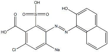 6-Chloro-3-(2-hydroxy-1-naphtylazo)-4-sodiosulfobenzoic acid Struktur