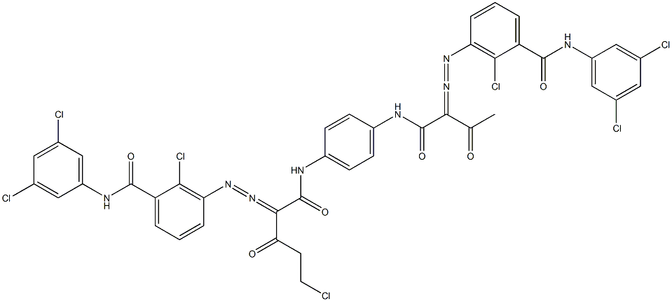 3,3'-[2-(Chloromethyl)-1,4-phenylenebis[iminocarbonyl(acetylmethylene)azo]]bis[N-(3,5-dichlorophenyl)-2-chlorobenzamide] Struktur