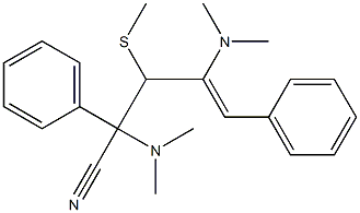 3-Methylthio-2,5-diphenyl-2,4-bis(dimethylamino)-4-pentenonitrile Struktur