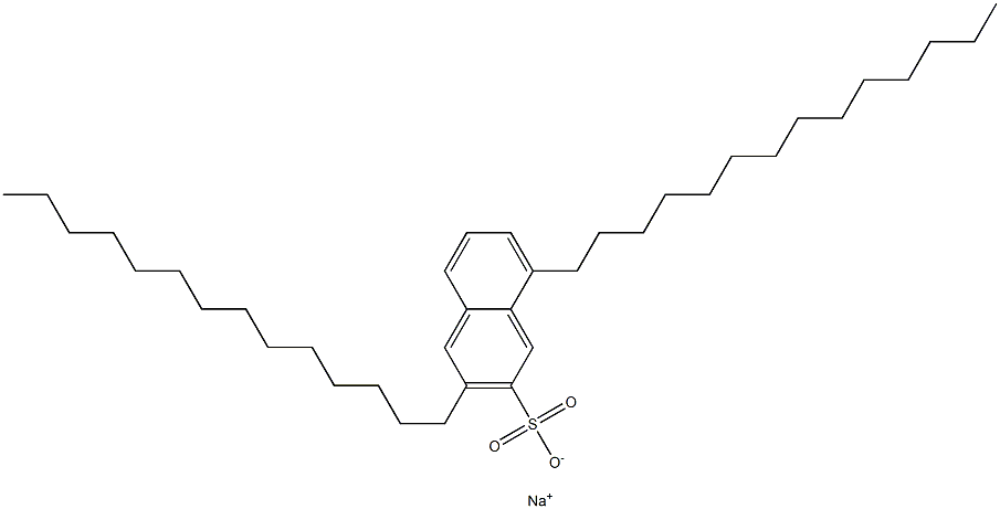 3,8-Ditetradecyl-2-naphthalenesulfonic acid sodium salt Struktur