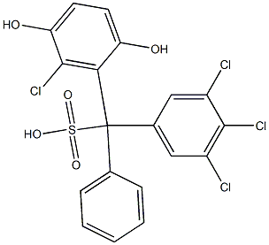 (6-Chloro-2,5-dihydroxyphenyl)(3,4,5-trichlorophenyl)phenylmethanesulfonic acid Struktur