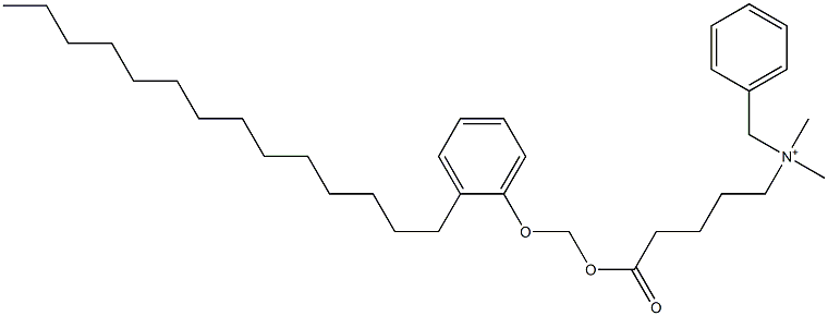 N,N-Dimethyl-N-benzyl-N-[4-[[(2-tetradecylphenyloxy)methyl]oxycarbonyl]butyl]aminium Struktur