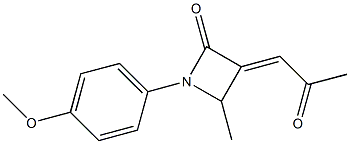 (E)-3-(2-Oxopropylidene)-4-methyl-1-(4-methoxyphenyl)azetidin-2-one Struktur